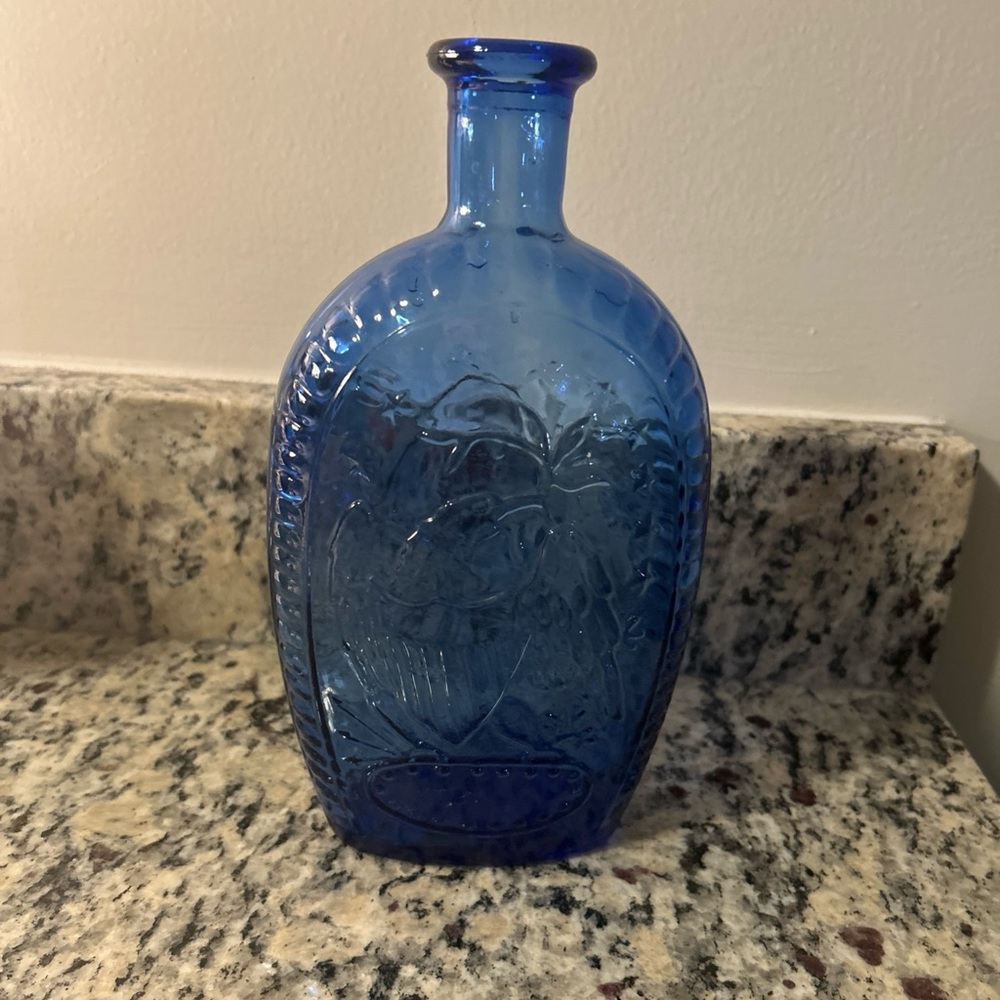Vintage Blue Glass Bottle